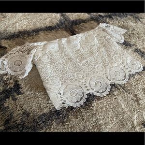 Off-The-Shoulder Crochet Crop Top
